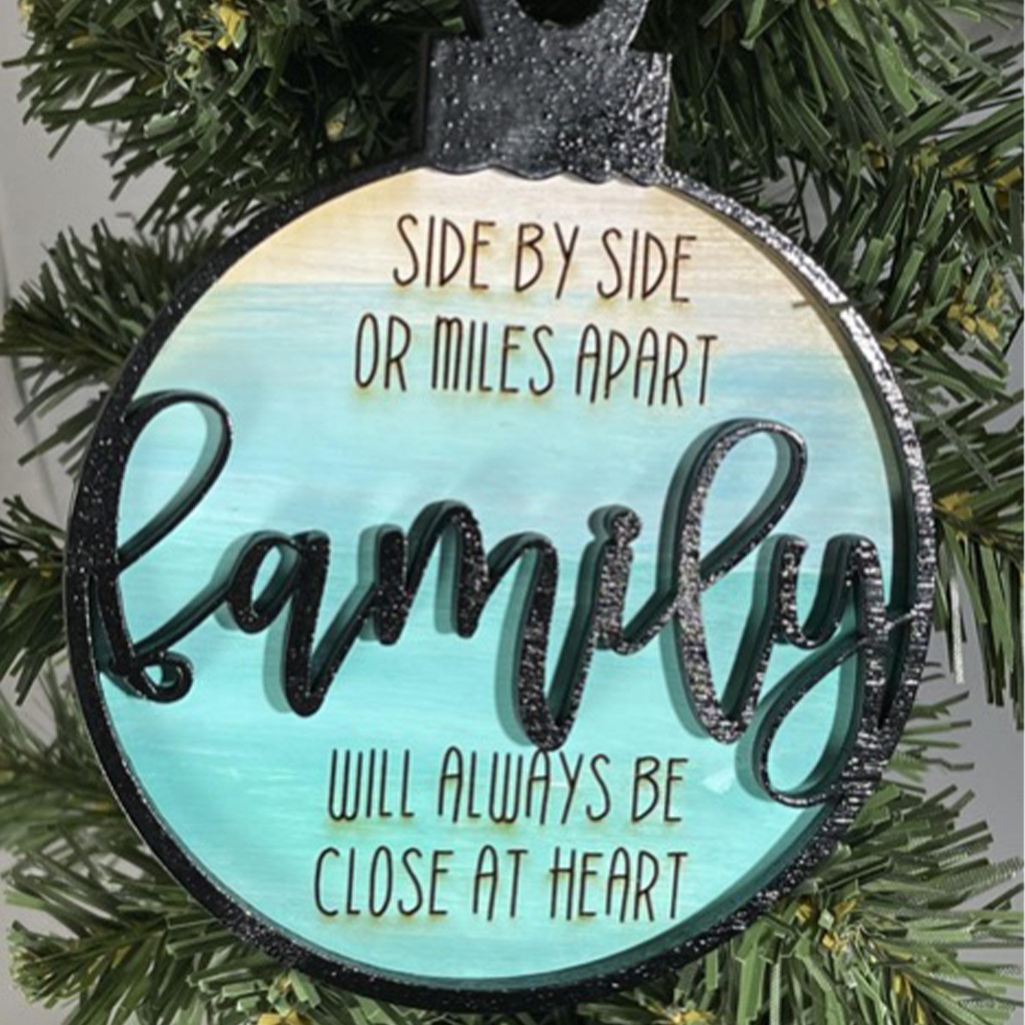 SIDE BY SIDE OR MILES APART ORNAMENT