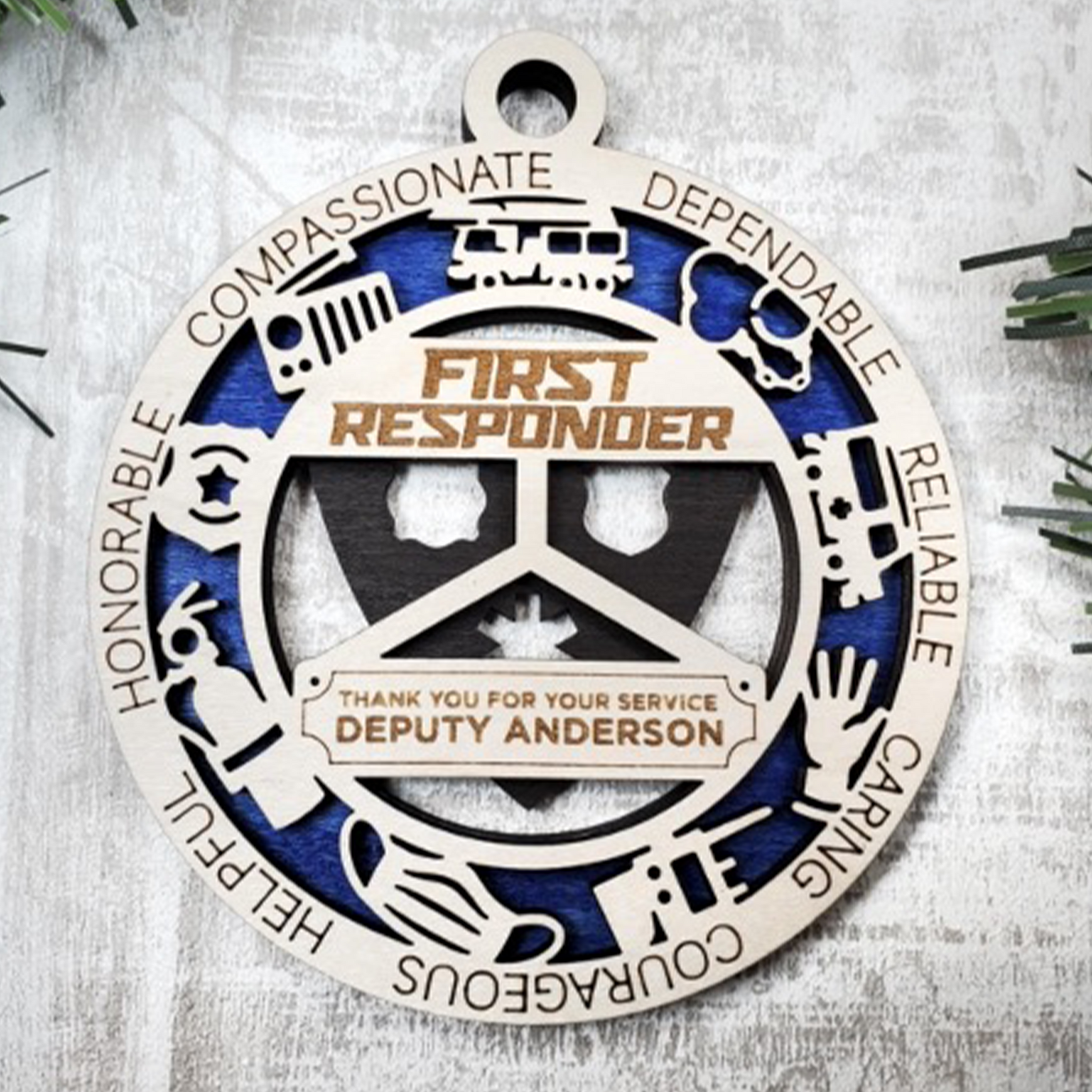 FIRST RESPONDERS PERSONALIZED ORNAMENTS