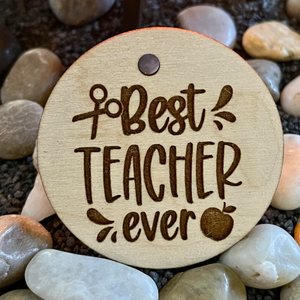 WOODEN TEACHER KEYCHAIN