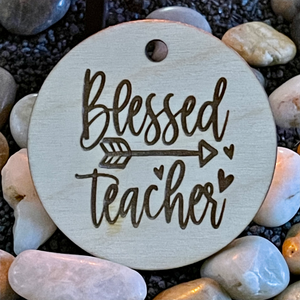 WOODEN TEACHER KEYCHAIN