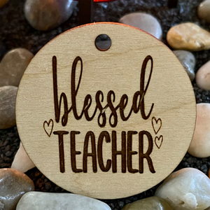 WOODEN TEACHER KEYCHAIN