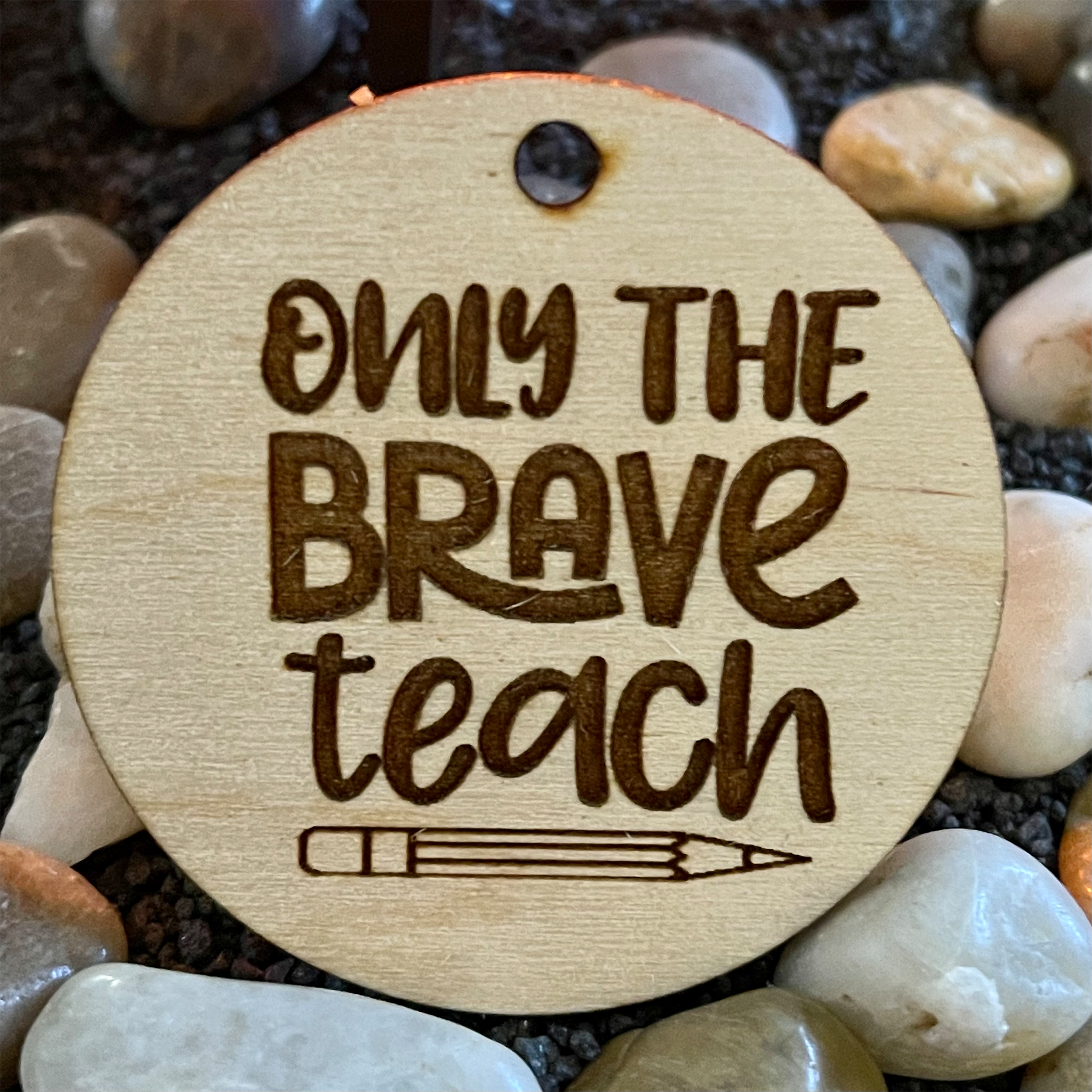 WOODEN TEACHER KEYCHAIN