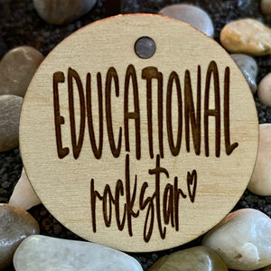 WOODEN TEACHER KEYCHAIN