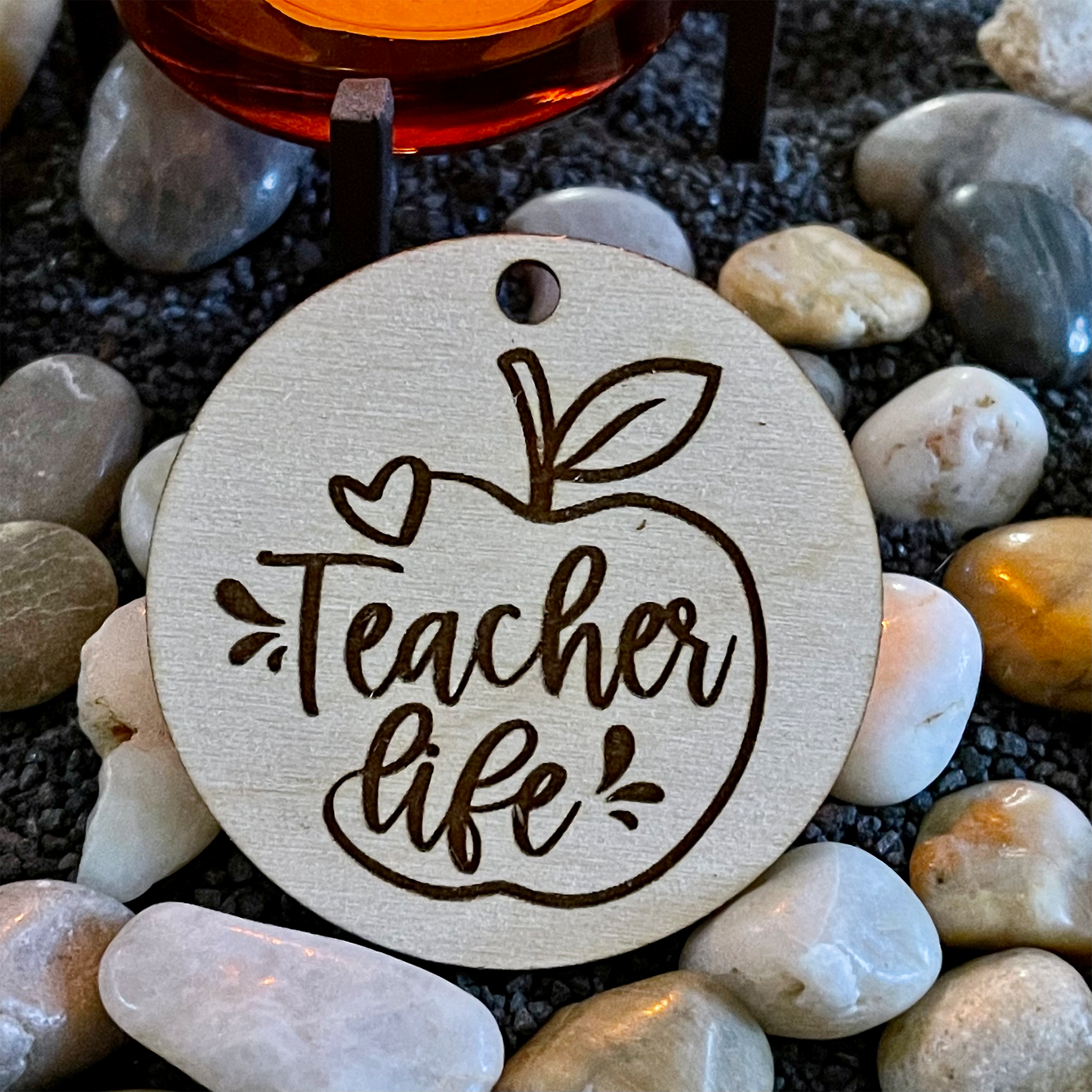 WOODEN TEACHER KEYCHAIN